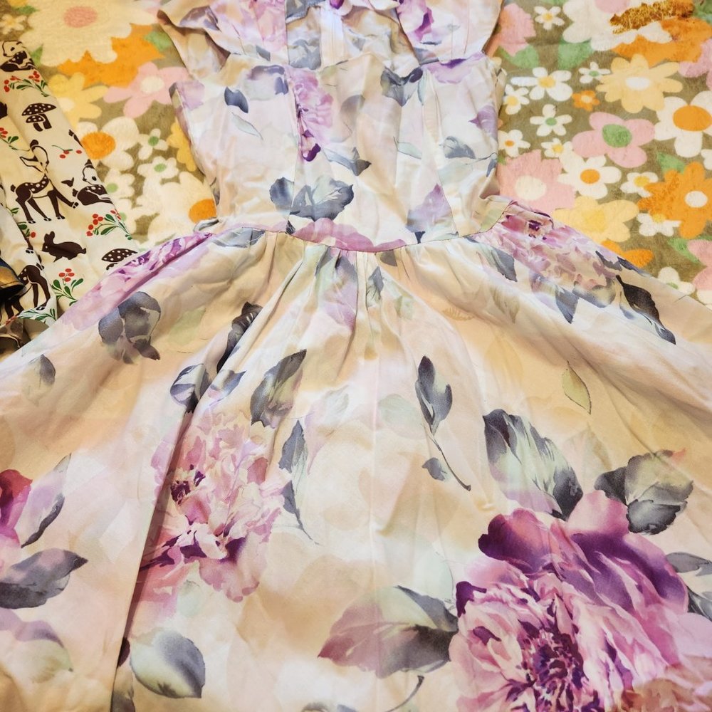 Bernie Dexter Purple Cabbage Rose Dress